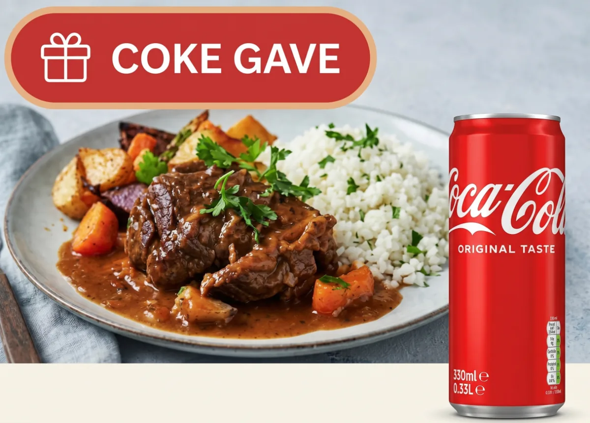 Gratis kold Cola (0,33l) til alle hovedretter!